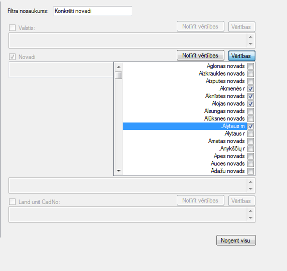 Jauna globālā filtra izveide