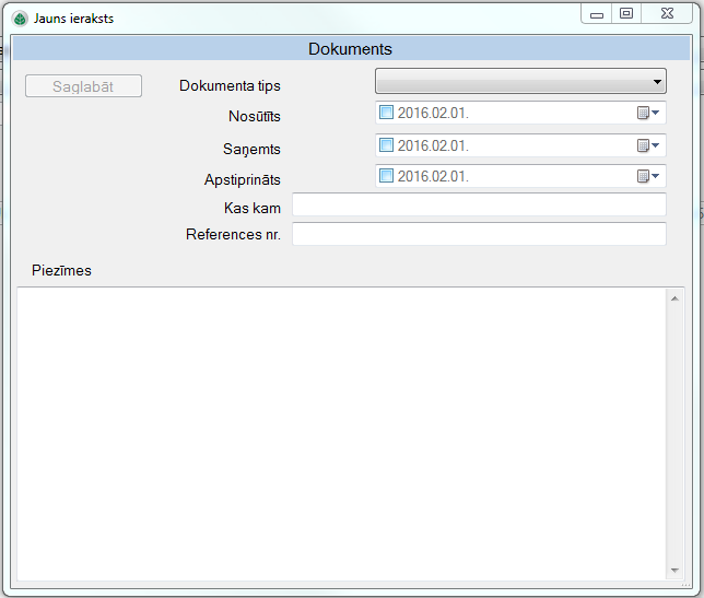 Dokumenta veidlapa Dokumenta veidlapa