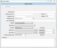 Īpašuma datu forma